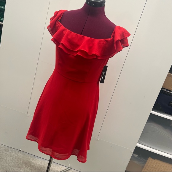 Red Ruffle Dress - Picture 7 of 10